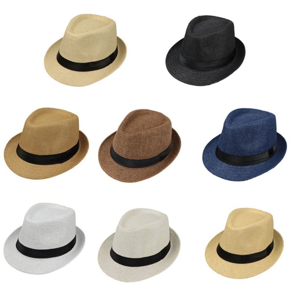 Bucket Hat Straw - Verstelbare zomerse katoenen linnen zonnehoed, wandel-